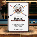 Pool Billiards 50th Birthday Party White Invitation<br><div class="desc">Cool pool table / billiards 50th birthday party invitation.  Personalize it with your event details.</div>