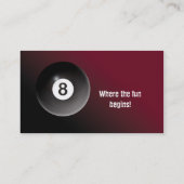 Pool - Billiards 8 Ball Business Card Burgundy | Zazzle