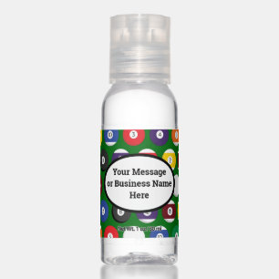 Pool Billiards Ball Bar Business Logo Name Message Hand Sanitizer