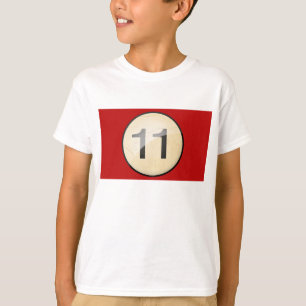 Pool Billiards Ball Number 11. Front & back print. T-Shirt