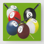 Pool / Billiards Clock at Zazzle
