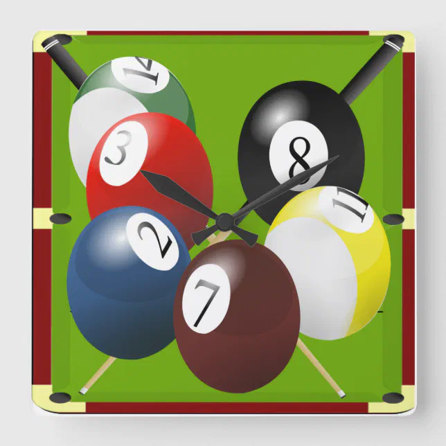 Pool / Billiards Clock Zazzle