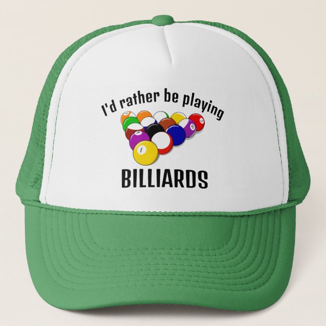 Pool Billiards Design Hat