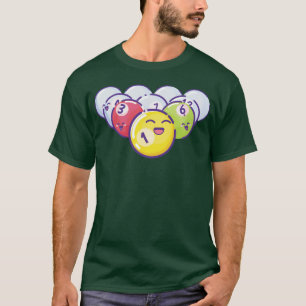 Pool Billiards Game Numbered Colored Balls vintage T-Shirt