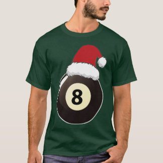 Pool Billiards Lovers Santa Hat Sport Christmas 20 T-Shirt