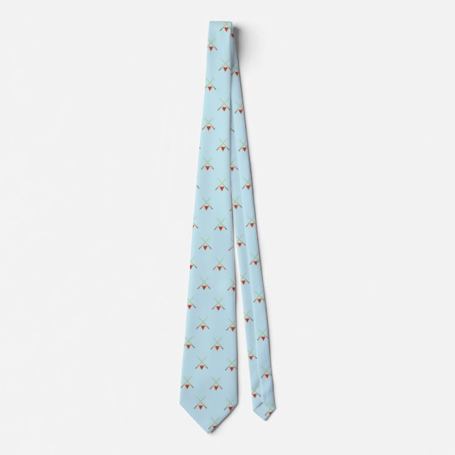pool billiards on blue neck tie (Front)