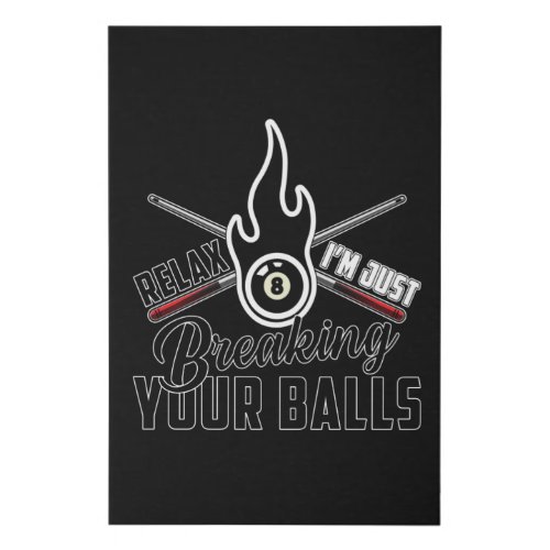 Pool Billiards Snooker 8 Ball Billiard Funny Gift Faux Canvas Print