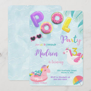 Pool Birthday Invitation