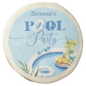 Pool birthday party blue swimming pool sugar cookie (Front)