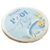 Pool birthday party blue swimming pool sugar cookie (Angled)