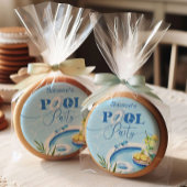 Pool birthday party blue swimming pool sugar cookie