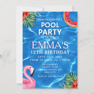 Pool Birthday Party Invitation