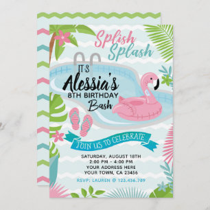 Pool Birthday Party Invitation