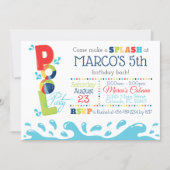 Pool Birthday Party Invitation - Pool Party (Front)