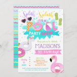 Pool Birthday Party Invitations For Girl at Zazzle