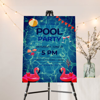  Pool Birthday Party Welcome Sign