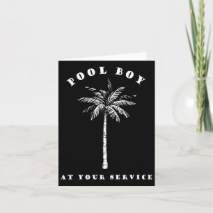 Pool Boy At Your Service Coconut Tree Fun Hallowee Card