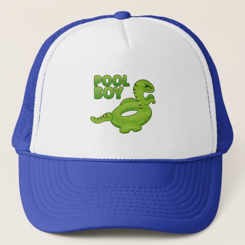 Pool Boy Dinosaur Float Party Summer Vacation Trucker Hat