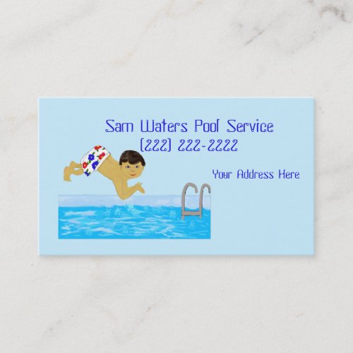 Pool Boy Swimming Template Business Card