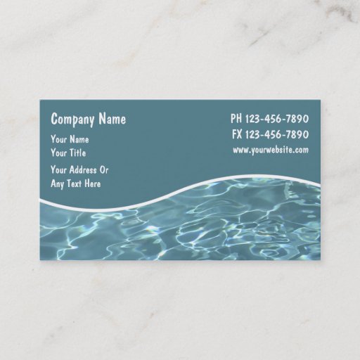 Customizable Pool Business Cards