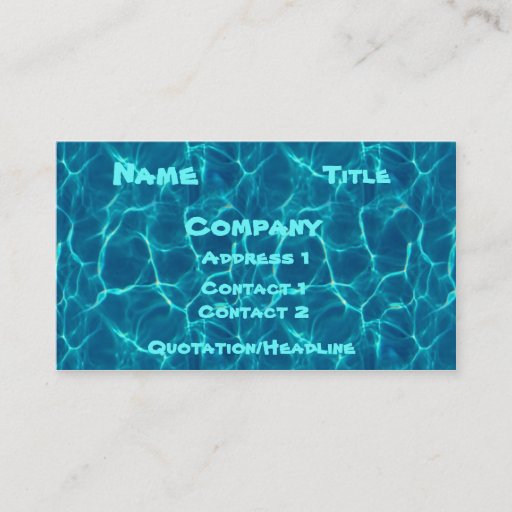 Customizable Pool Card Business Cards