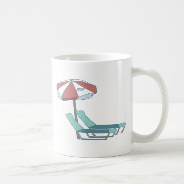 Pool Chairs and Umbrella Coffee Mug (Right)