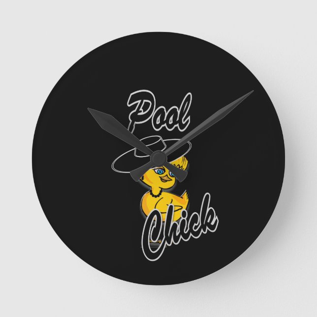 Pool Chick #4 Round Clock (Front)