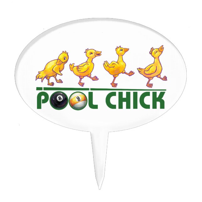 Pool Chick Cake Topper (Front)