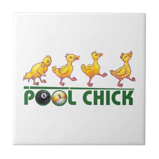 Pool Chick Ceramic Tile (Front)
