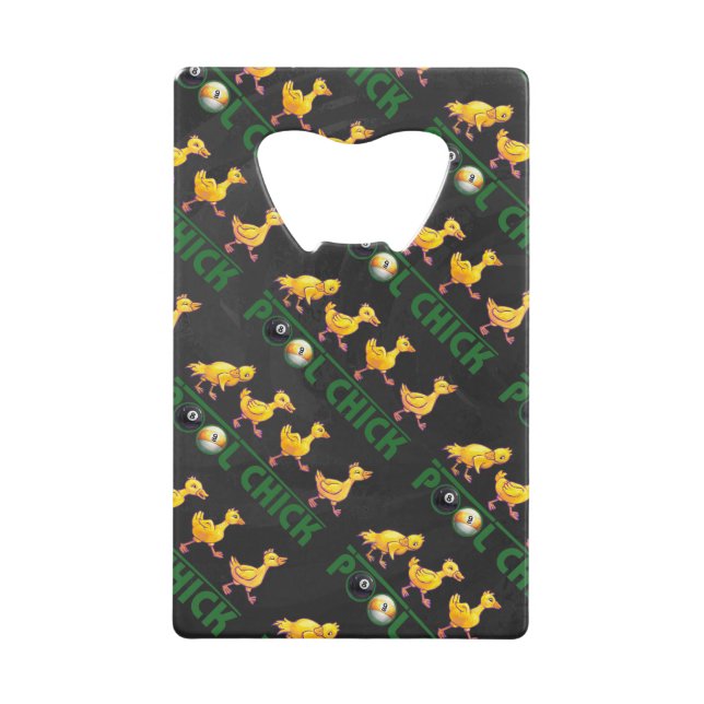 Pool Chick Credit Card Bottle Opener (Front)