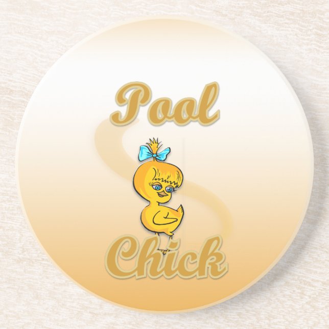 Pool Chick Drink Coaster (Front)
