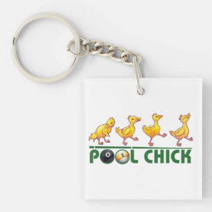 Pool Chick Keychain