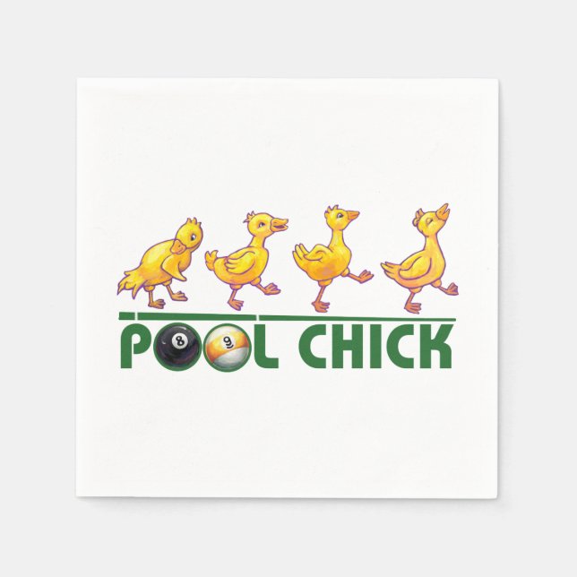 Pool Chick Paper Napkins (Front)