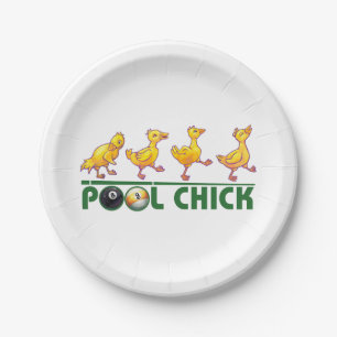 Pool Chick Paper Plates