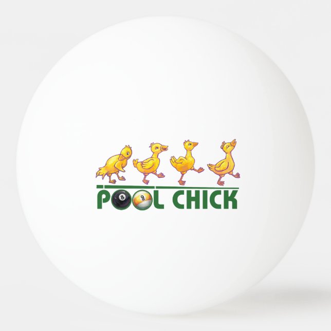 Pool Chick Ping Pong Ball (Front)