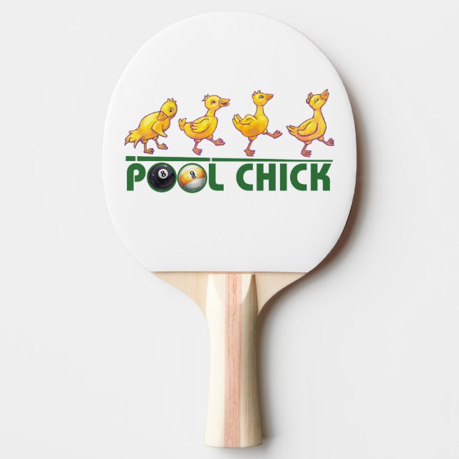 Pool Chick Ping-Pong Paddle (Front)