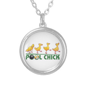 Pool Chick Silver Plated Necklace