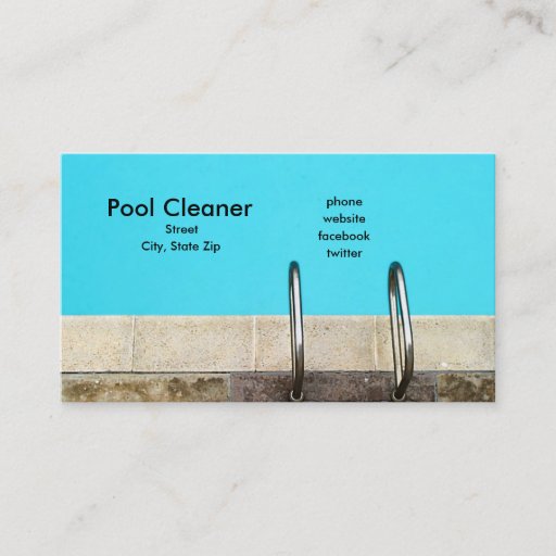 Customizable Pool Cleaner Business Card Template