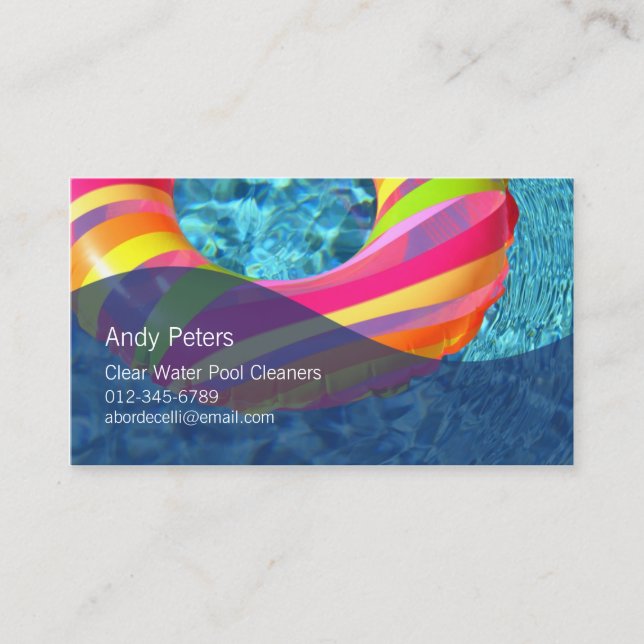 Pool Cleaner Business Card Clear Swimming Pool (Front)