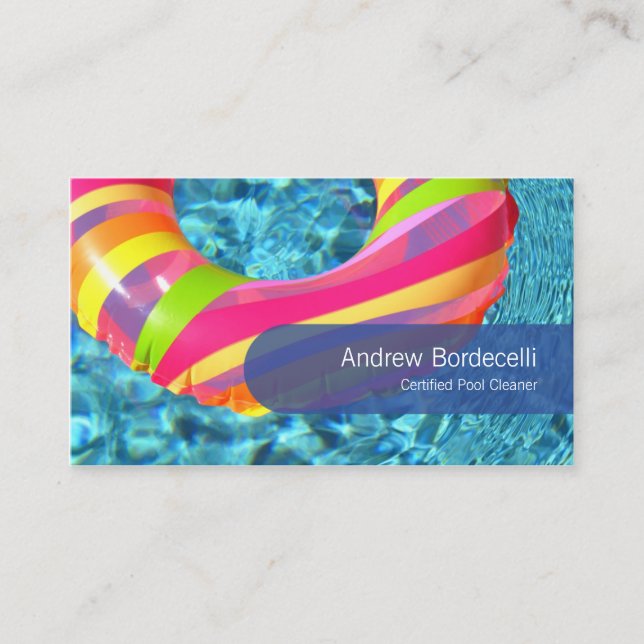Pool Cleaner Business Card Clear Swimming Pool (Front)