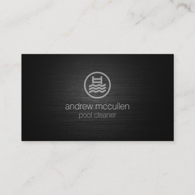 Pool Cleaner Home Services Water Icon  Business Card (Front)