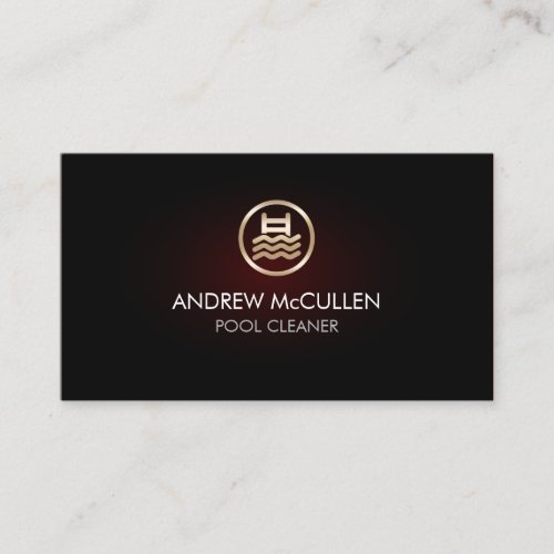 Pool Cleaner Swimming Pool Red Glow  Business Card