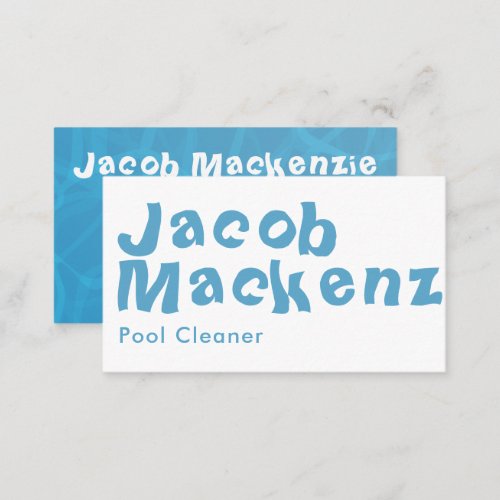 Pool Cleaner Typography Business Card