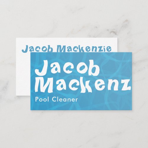 Pool Cleaner Typography Business Card