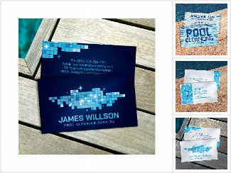 Pool cleaning and maintenance Business Cards
