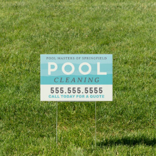 Pool Cleaning Building Repair Business Sign