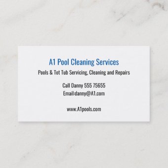 Pool Cleaning business card | Zazzle