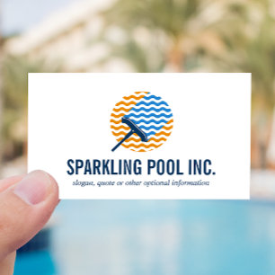 Pool Cleaning logo Repairing services professional Business Card
