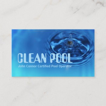 Pool Cleaning Maintenance Certified Operator Business Card by GetArtFACTORY at Zazzle