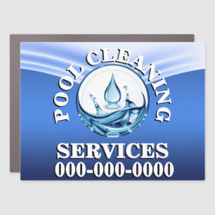 Pool cleaning maintenance professional water logo car magnet